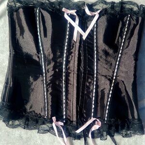 Black corset/bustier with lace trim